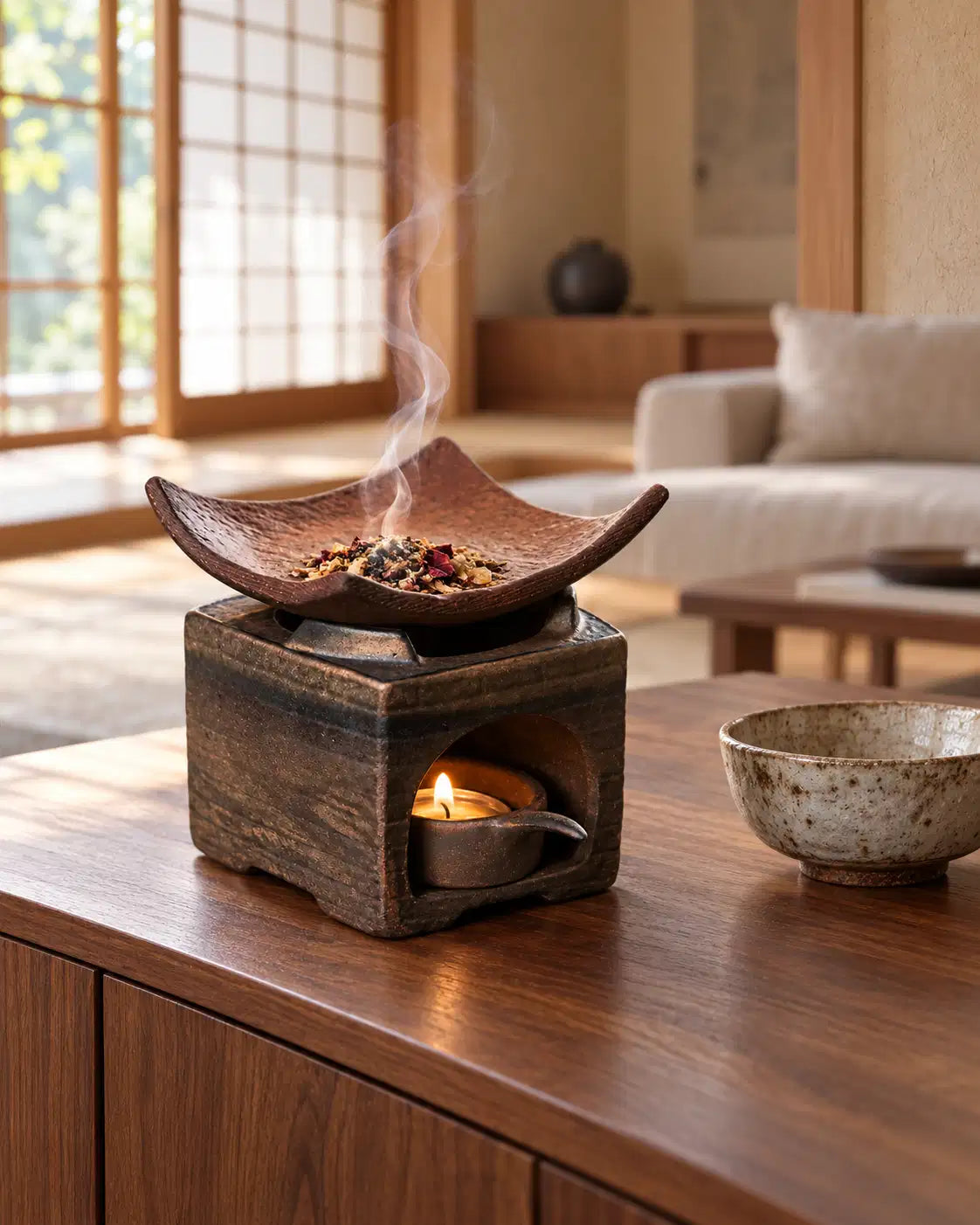 Koro Ceramic Incense Burner and 8 Tealights