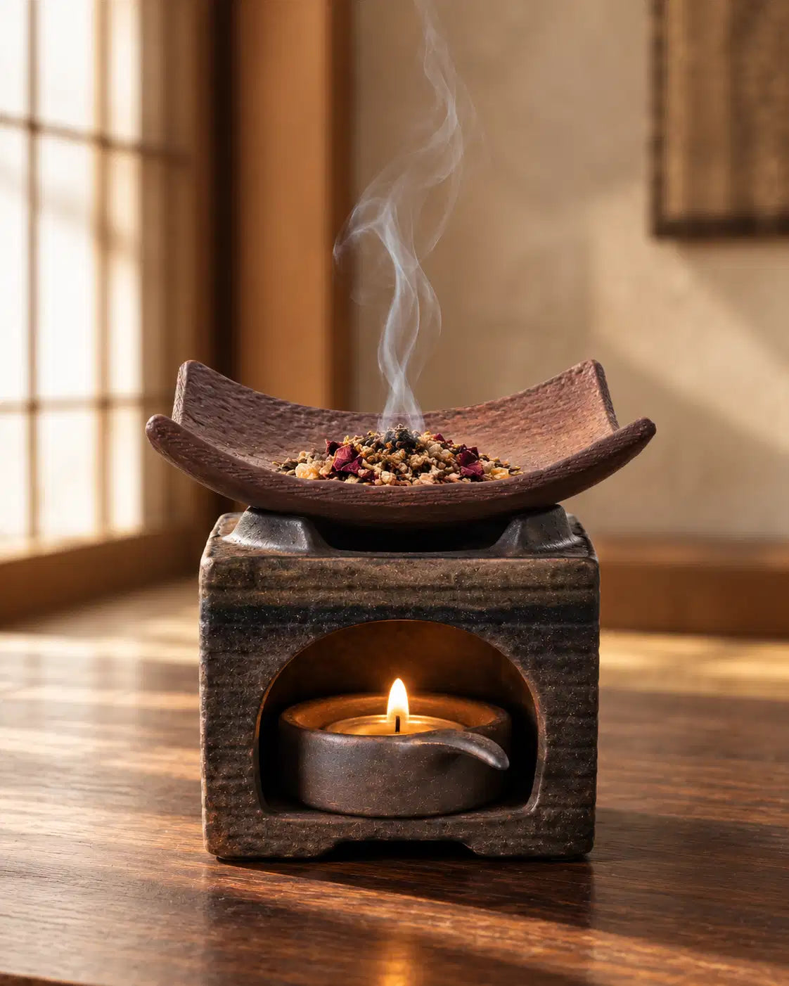 Koro Ceramic Incense Burner and 8 Tealights