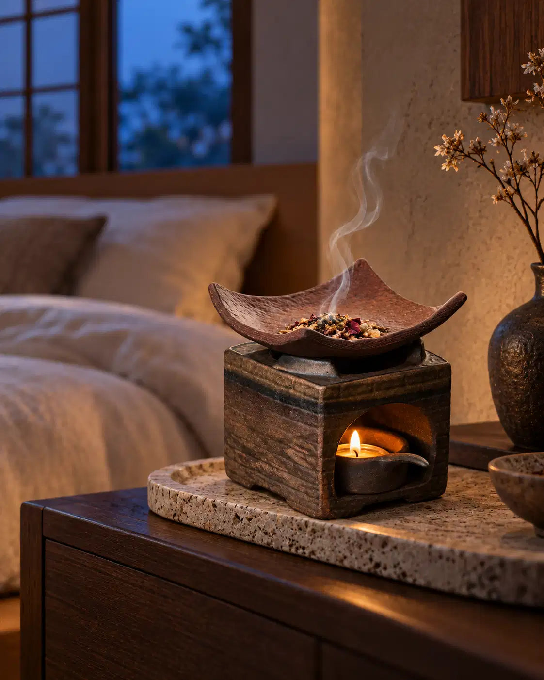 Koro Ceramic Incense Burner and 8 Tealights