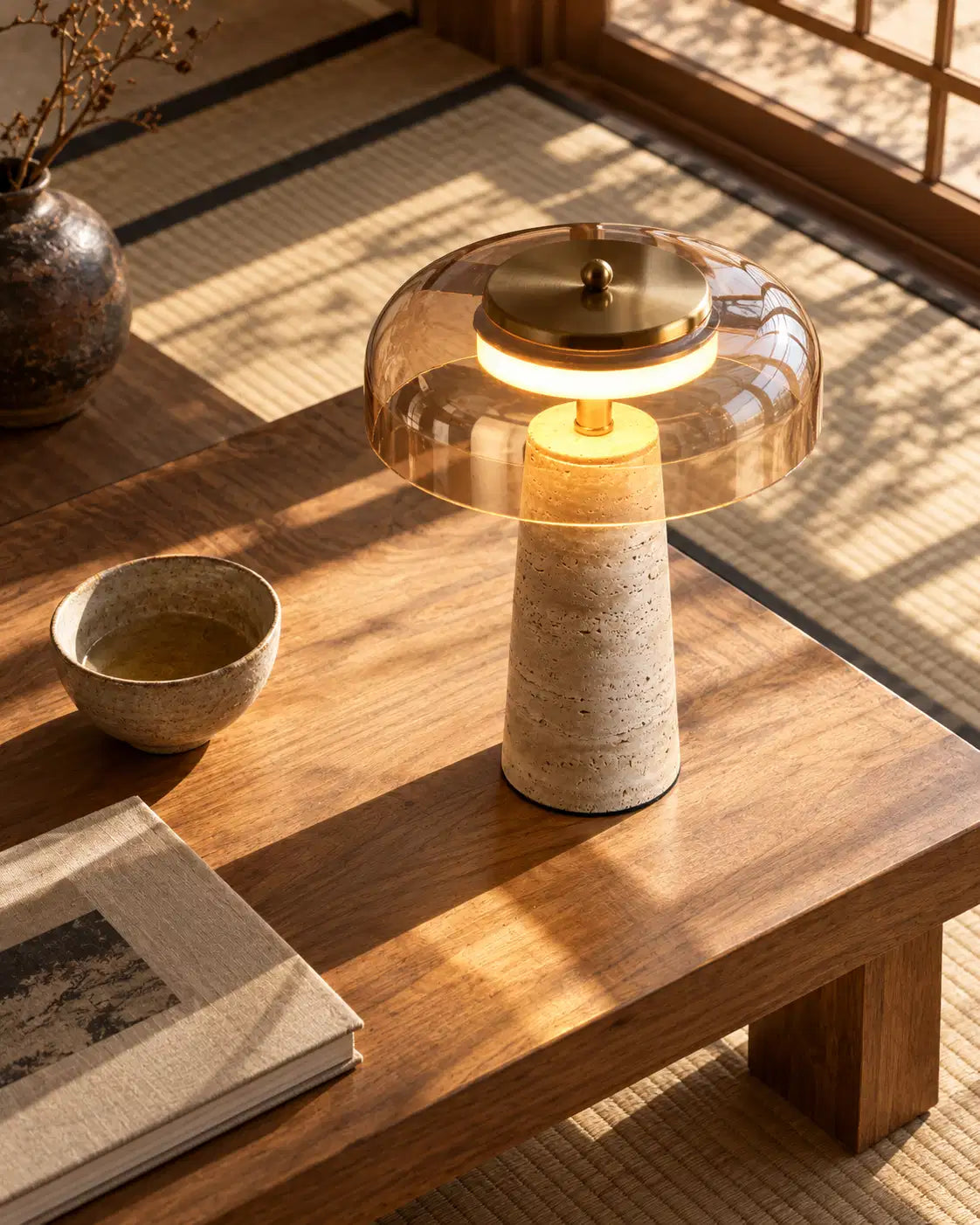Yanshi Travertine Table Lamp