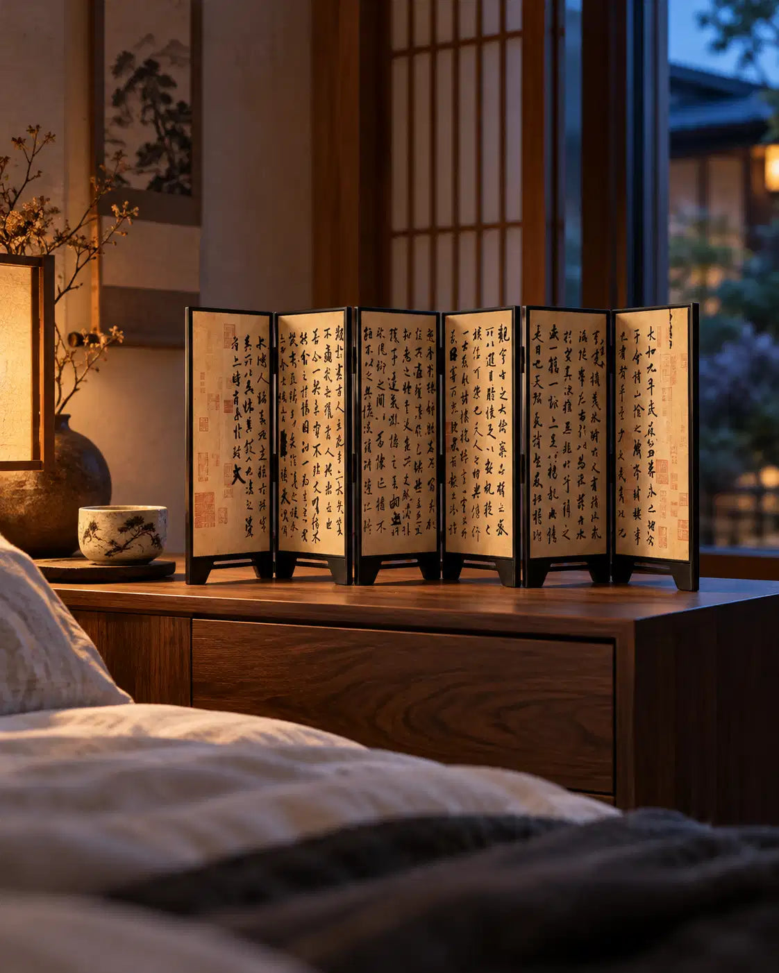 Shumo Calligraphy Folding Screen