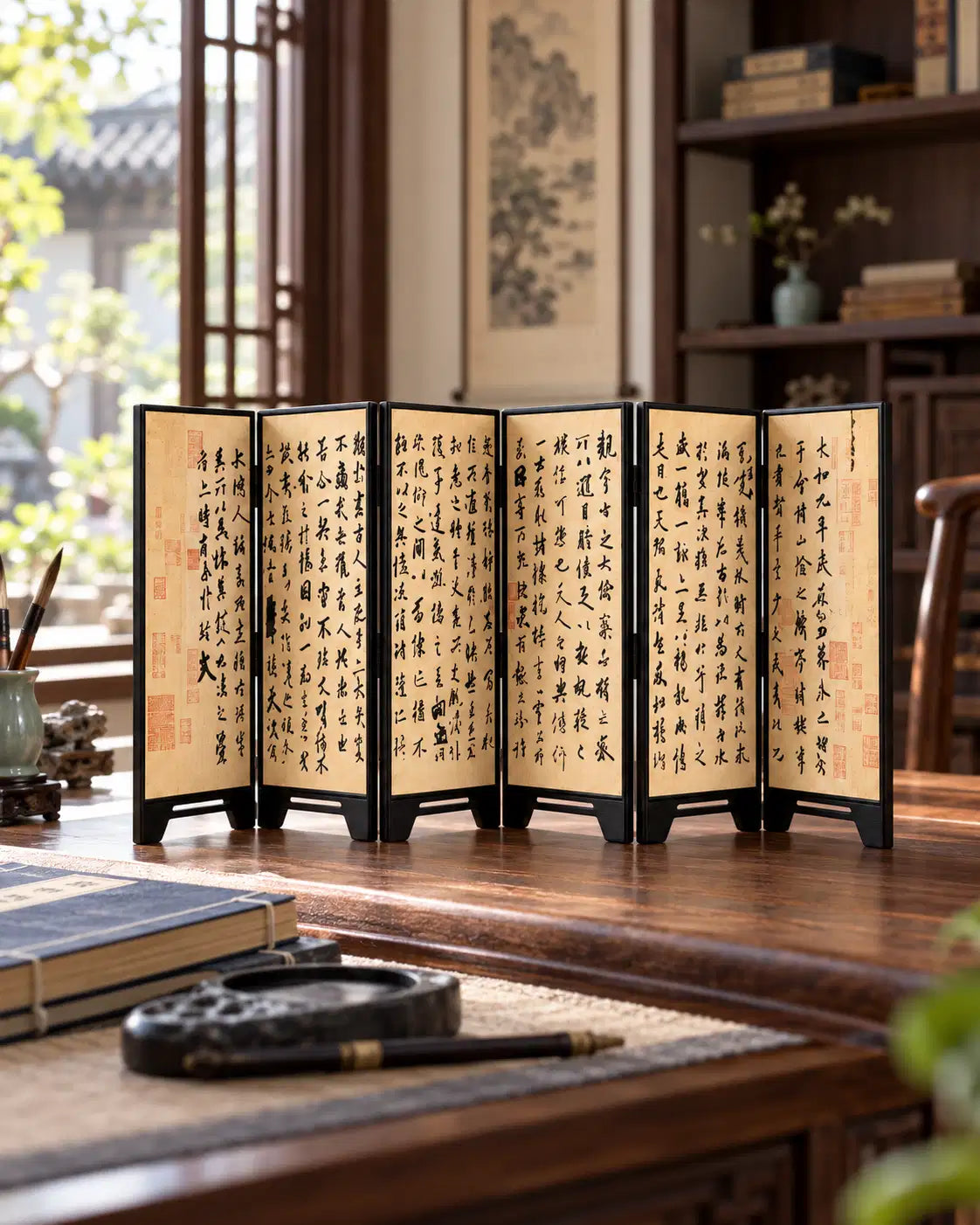 Shumo Calligraphy Folding Screen