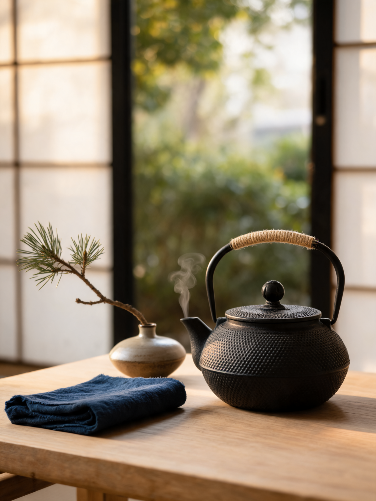 Arare teapot shown in three available sizes