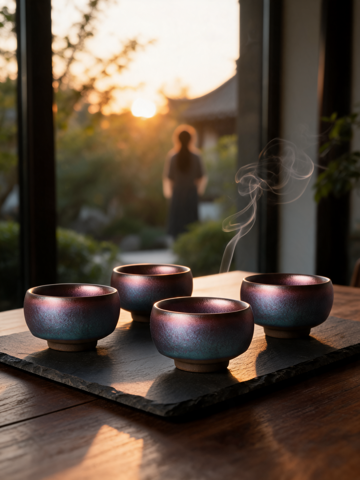 Aurora Zen Cup 140 ml iron rich stoneware cup with iridescent glaze