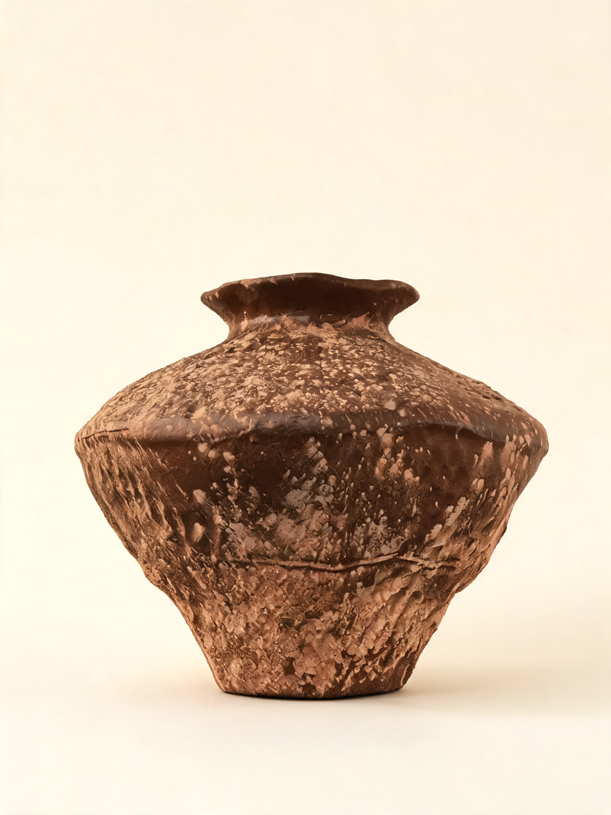 Fengxi Earth Vase raw unglazed ceramic vase in terracotta brown