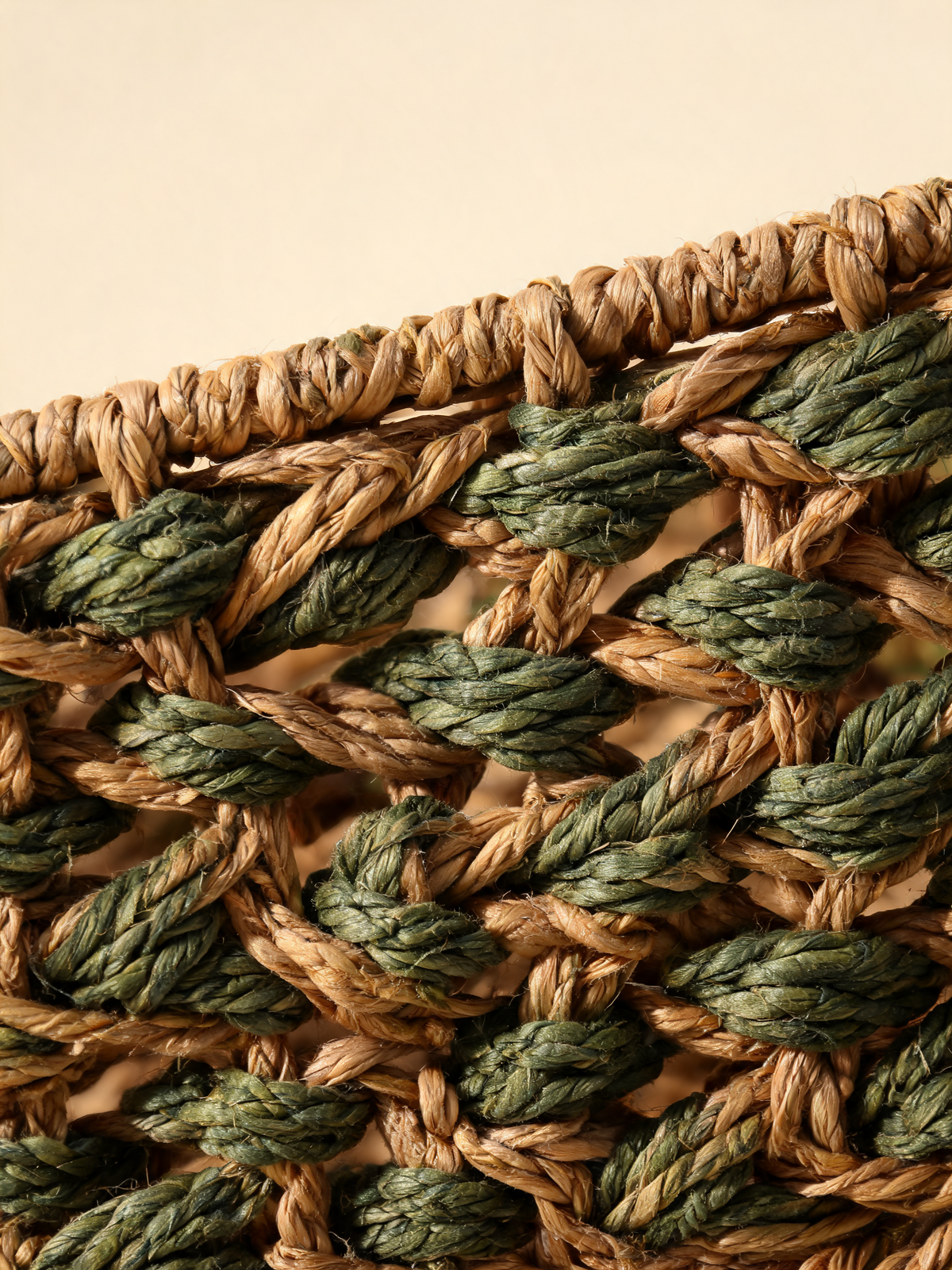 Detail of the diagonal two tone chevron weave