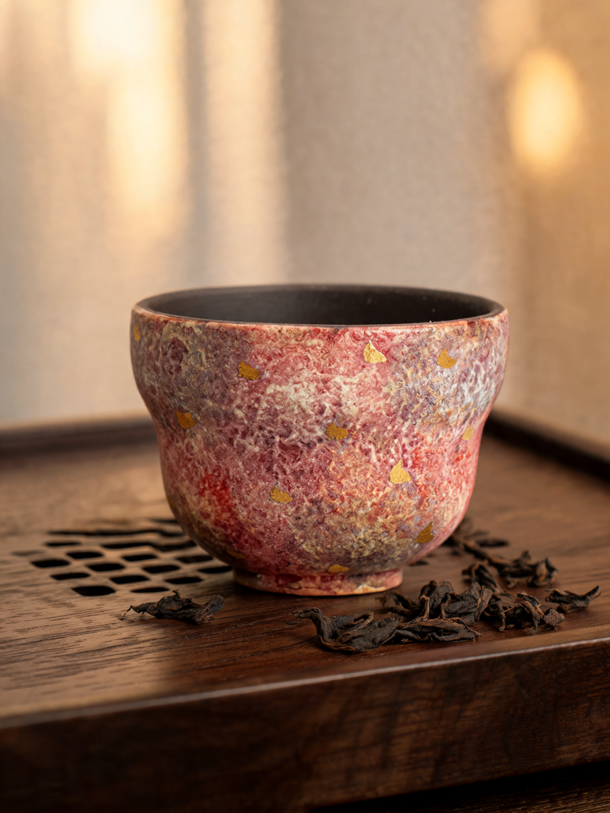 Kiln-Fire Mineral Gourd Cup narrowed opening and rounded body