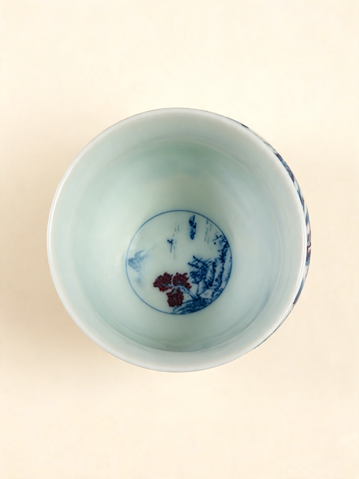 Misty Mountain Cup fine blue lines encircling the lower rim