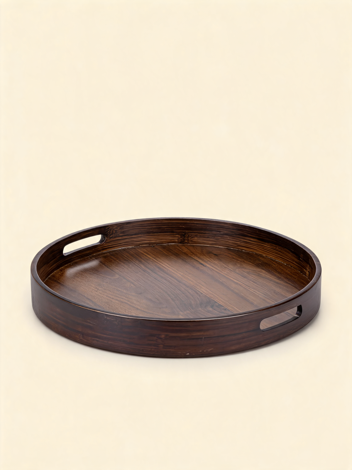 Natural Bamboo Round Tray handcrafted from untreated Chinese bamboo