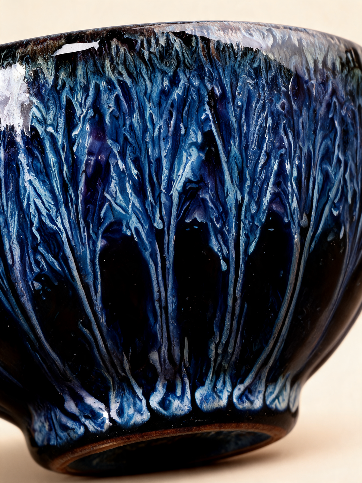 Nebula Bloom Cup irregular dark rim and reactive glaze