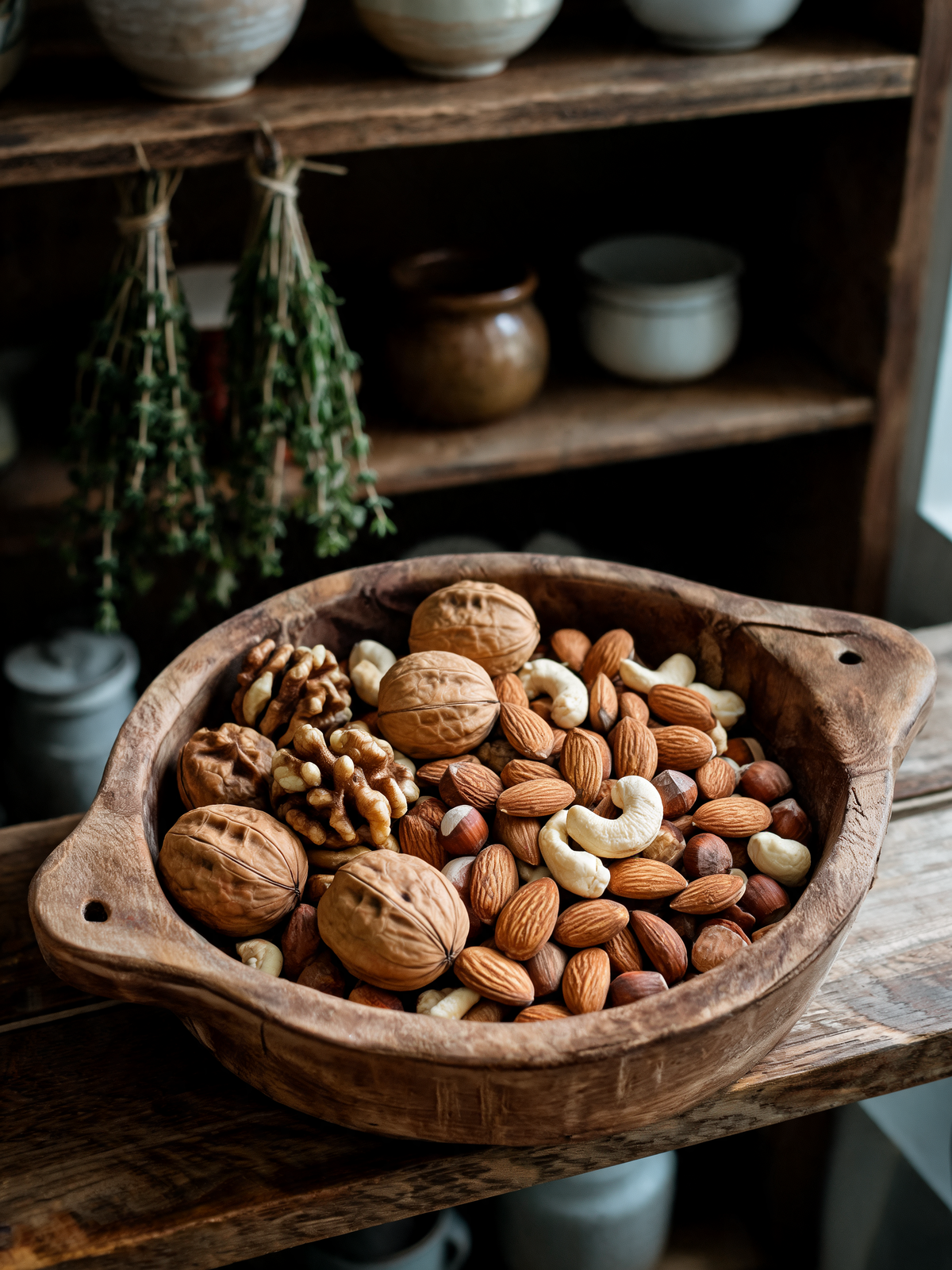 Yun Bowl 30 x 16 x 5 cm wooden serving bowl with two handles