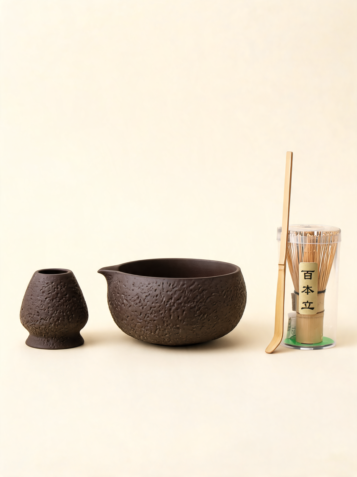 Zisha Matcha Set four piece matcha set in unglazed Yixing zisha clay